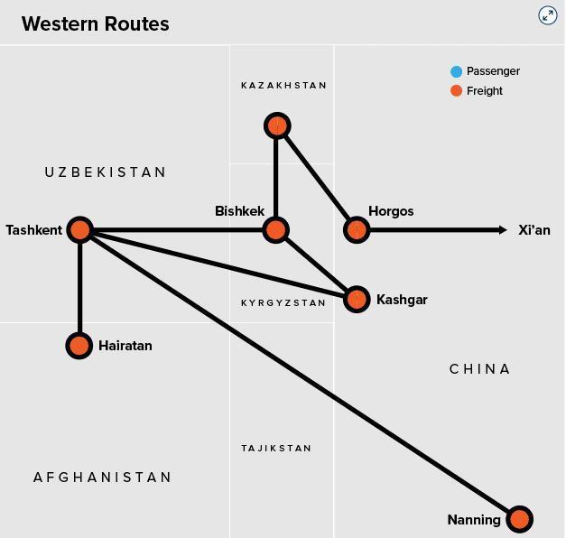 中国修了多少条跨境铁路?美媒图解（这些地图展现了中国货运铁路在亚洲的延伸范围）