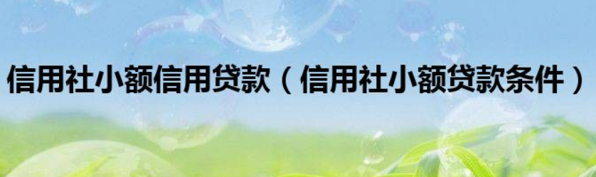 农村信用社贷款利息怎么算（农村信用社小额贷款的利率以及流程）